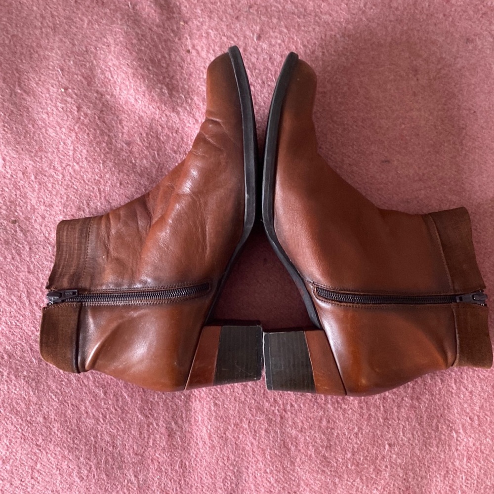 Dorking brand booties in rich cognac